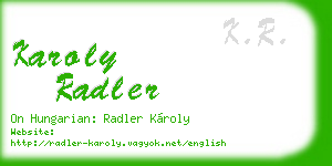 karoly radler business card